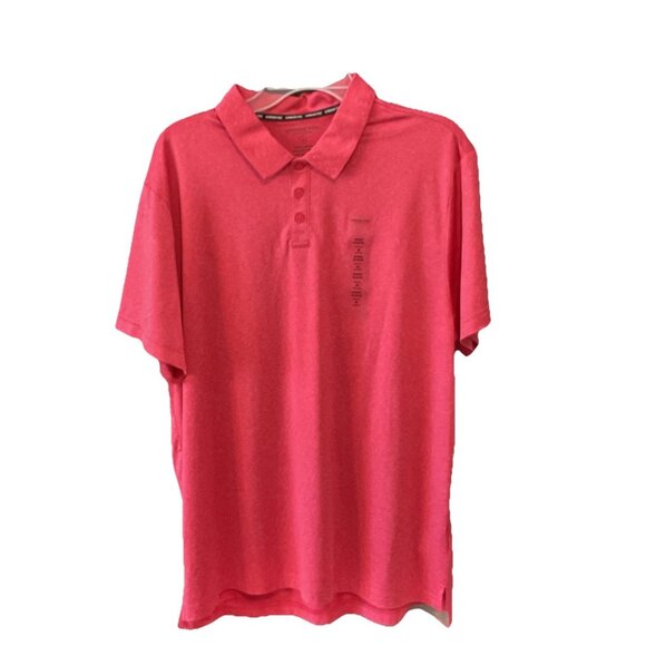 London Fog Men's Poly Textured Space Dye Polo Medium Fuscia NWT - Picture 1 of 5
